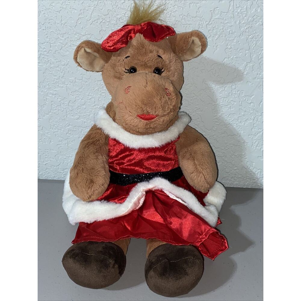 Build‎ A Bear Plush Holly Moose Christmas Holiday Removable Dress Clothes 17”